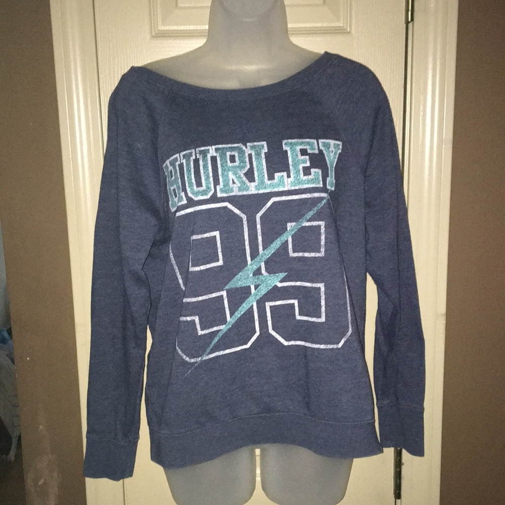 Oversized Blue Hurley sweatshirt, EUC size Large